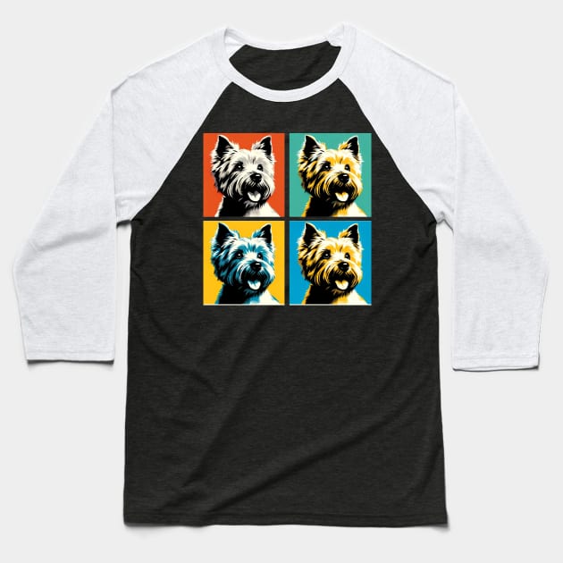 Cairn Terrier Pop Art - Dog Lover Gifts Baseball T-Shirt by PawPopArt